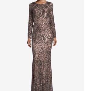 Betsey & Adam sequin evening gown